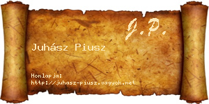 Juhász Piusz névjegykártya